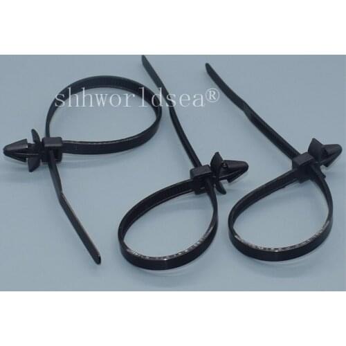 Shhworldsea 100pcs releasable cable strap fits into 6.3mm hole plastic lock releasable strap cable strap auto fastener clips