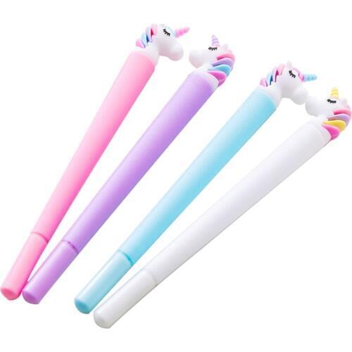 1pcs Younger Sister Exclusive Candy Color Unicorn Neutral Pen Lovely Soft Pole Pen Pen Writing Test Gel Pen Cute Stationary