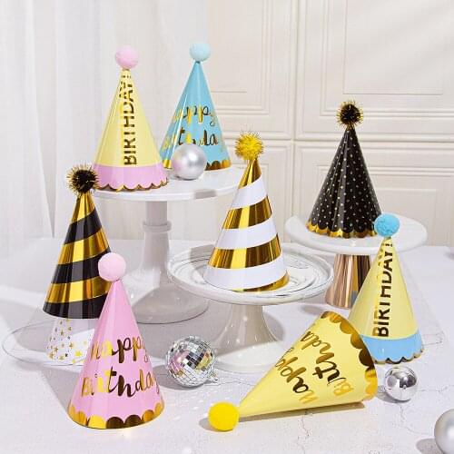 30PCS ChildrenS Holiday Party Hats Baby Shower Birthday Funny Cake Caps Party Photo Props Party Decorations