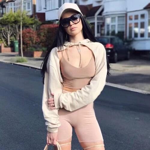 ShesModa Yoga Jogging Crop Hoodie Cloak Womens New 2020 Hoodie