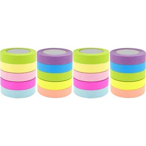 4A Roll Sticky Notes,Full Adhesive,0.4 x 315 Inches,Neon Assorted,Self-Stick Notes,5 Color/Roll,4 Refill Rolls,4A PSS 9-5 Refill