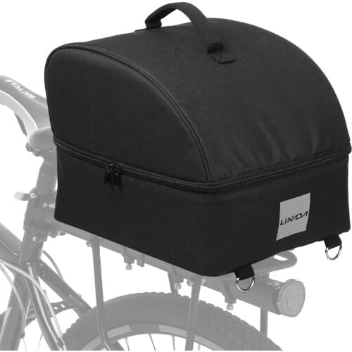 LIXADA Insulated Bike Cooler Bag Zippered Food Delivery Bike Rear Panniers Reflective Rear Saddle Bag Shoulder Bag for Shopping