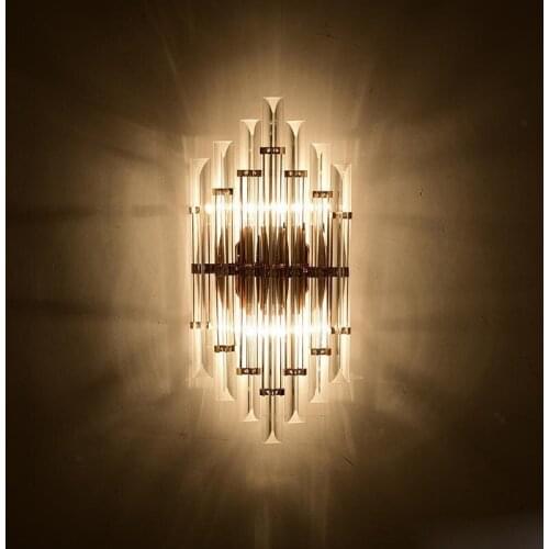 LED Postmodern Iron Crystal Golden Clear LED Lamp LED Light Wall lamp Wall Light Wall Sconce For Bedroom Corridor