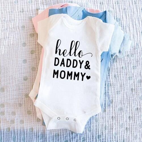 Hello Daddy&mommy Baby Romper Summer Cotton Short Sleeve Baby Clothes for Newbron Infant and Toddler Outfits