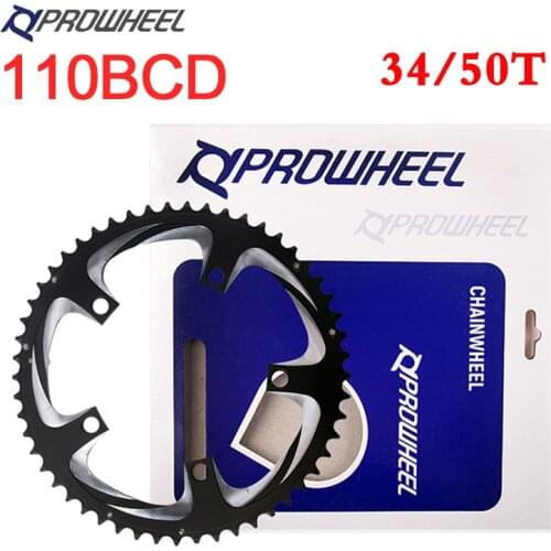 PROWHEEL 110 bcd Road Bike chainring 34T 50T Steel/Aluminum Chainwheel 8/9/10/11 speed chainring Tooth plate Parts