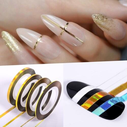 1mm Nail Striping Tape Line Adhesive Transfer Decal Mixed Color Multi Color Nail Art Decoration Sticker DIY Design Tools