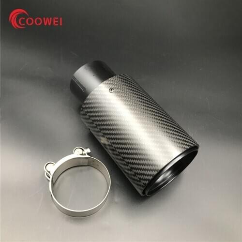 1PCS For bmw car exhaust modification with Matt carbon fiber tail Pipe universal exhaust pipe tips