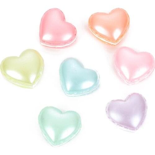 10Pcs Mixed Color Macaron Heart love Resin Accessories Cabochon Flatback Decoration Craft Embellishment Scrapbooking Accessory