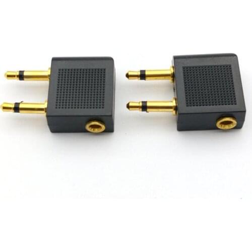 100pcs Gold Airplane/Airline/Air Plane Travel Headphone/Earphone Audio Adapter 3.5mm adapter