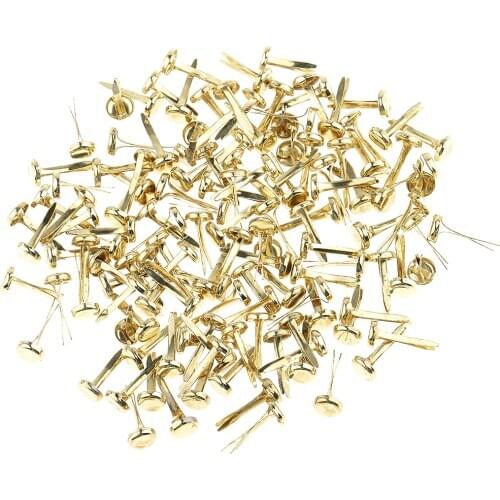 200 Pieces Mini Gold Metal Brads Paper Fastener for Scrapbooking Cardmaking Paper Craft DIY 8mm