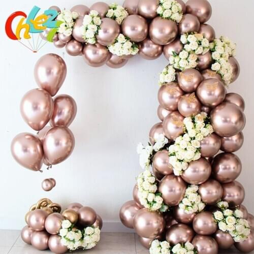25pcs 10 Inch Chrome Rose Gold Balloons Metallic Latex Balloon Wedding Decoration Birthday Party Decorations Kids Baby Shower