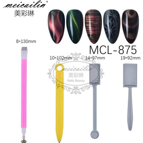 4pcs Mixed Style 3D Nail Art Cat Eye Magnetic Stick Strong Magnet Design For Cat Eye Gel Polish DIY Painting Beauty Nail Tools