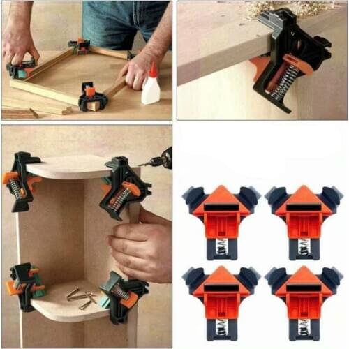 4pcs New ABS Spring 90 Degree Right Angle Clip Picture Frame Corner Clamp Corner Holder Woodworking Tool