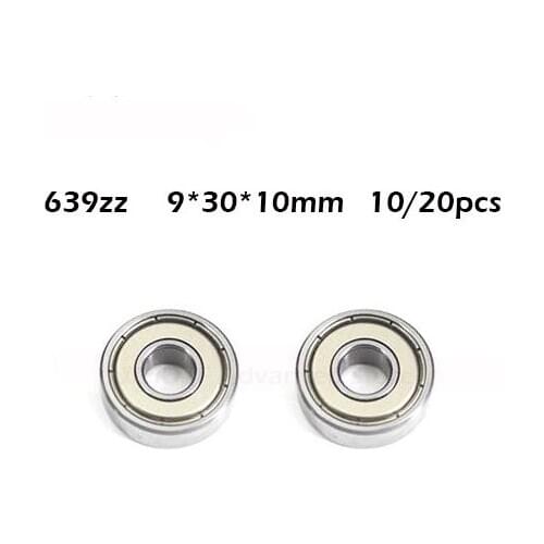 639ZZ bearing 9*30*10(mm) ABEC-1 bearing 10pcs Metal Sealed Mini Bearing free shipping 639 639Z 639 ZZ chrome steel bearings