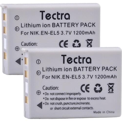 2PCS EN-EL5 Battery for Nikon Coolpix P500 P5000 P5100 P6000 P530 P520 P510 P100 3700 4200 ENEL5 Camera Batteries