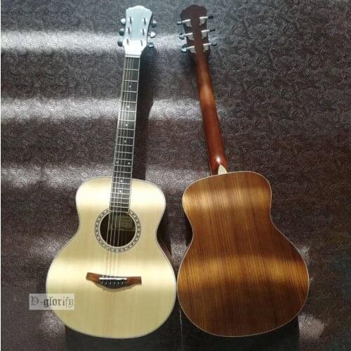 38 inch acoustic guitar 6 string hickory wood cutaway design matte finish folk guitar with free bag