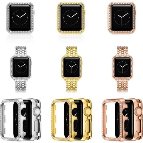 Bling Diamond Zinc alloy Case for Apple Watch Series 6 5 4 3 2 1 SE Protect Bumper Cover