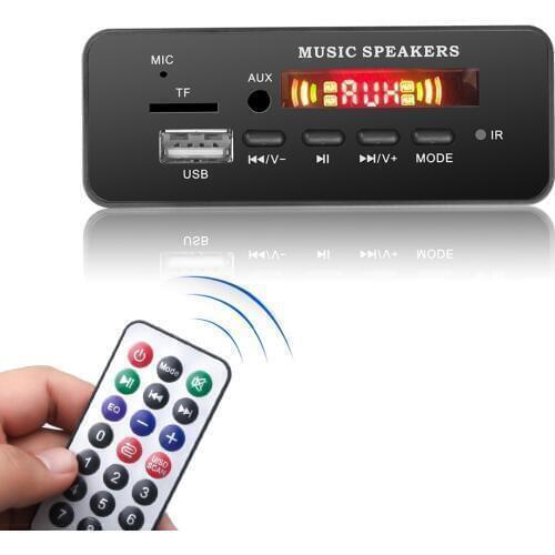 DC 12V Bluetooth 5.0 car kit MP3 Decoder Board Audio Module USB TF FM Radio AUX MP3 Player Handfree For Car Support Recording