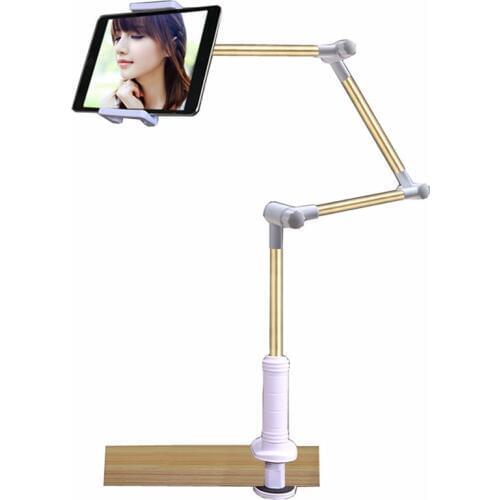 AIBOULLY Tablet Holder Folding Adjustable Long Arm Lazy People Bed Table Desktop Tablet Stand Bracket For 4-14 Inch Tablet PC