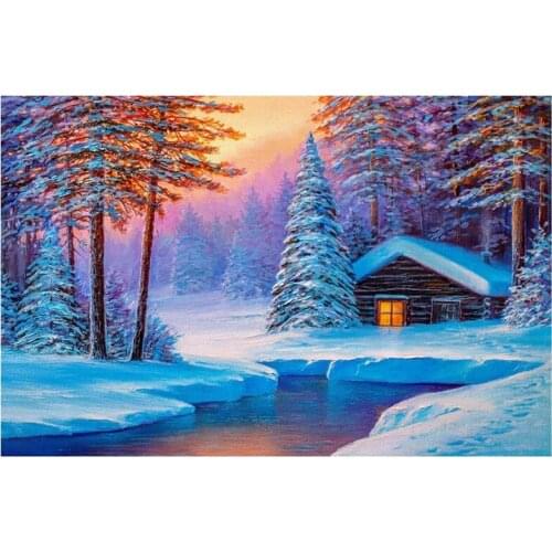DIY Diamond Painting Kits for Adults Snow Sunset Tree Full Drill Crystal Rhinestone Embroidery for Home Wall Decor