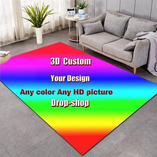 DIY Custom carpet Nordic Rugs Soft Flannel 3D Printed Rugs Parlor Mat Area Rugs Anti-slip Large Carpet Rug for Living Room Decor