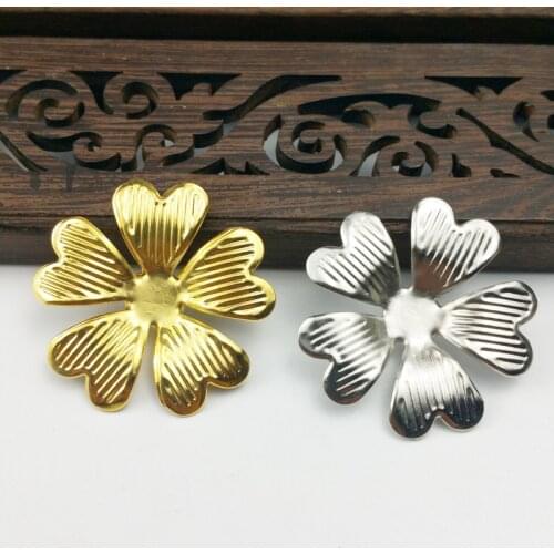 20pcs 32mm Filigree flower Wraps Metal Charms For Embellishment Scrapbook DIY Jewelry Metal Craft Jewelry Accessories