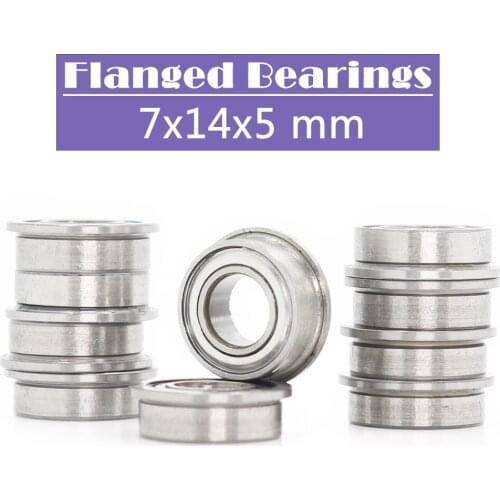 F687ZZ Flange Bearing 7x14x5 mm ABEC-1 ( 10 PCS ) F687 Z ZZ Flanged Ball Bearings
