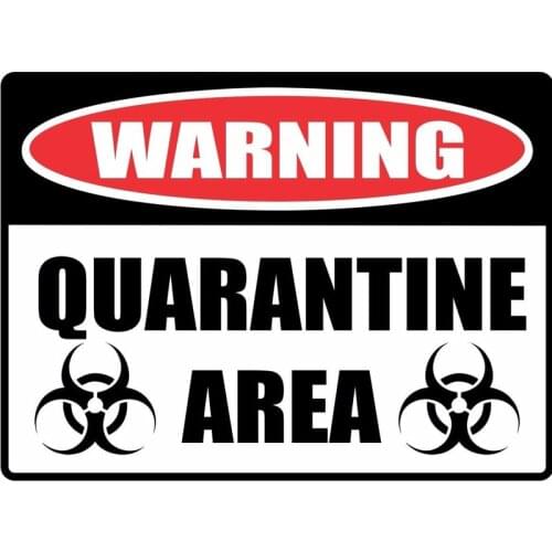 Hot Sell WARNING Car Sticker Sign QUARANTINE Retro-reflective Decals Vinyl Reflective Anti-UV PVC 11cm X 15cm