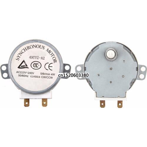 MEXI 1Pc x Microwave Motor CW/CCW 4 W 5/6 RPM AC 220-240V Rotary Table Synchronous 49TYZ-A2