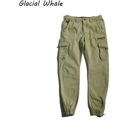 GlacialWhale Mens Cargo Pants Men Fashion 2021 Side Pockets Hip Hop Joggers Male Japanese Streetwear Trousers Khaki Pants Men