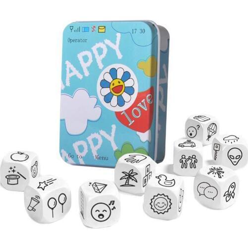 Puzzle Story Dice Board Game Telling Story Metal Boxes Family Party Friends Parents With Children Funny English Game