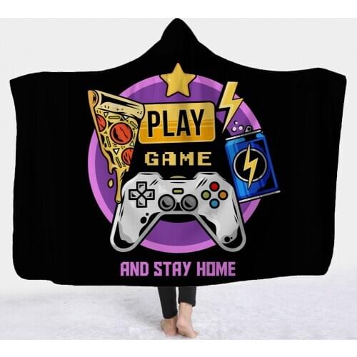 Gamepad Gamer 3D Print Cartoon Throw Blanket Hodded Fleece Blanket For Beds Bedspread Home Textiles Luxury Adult Gift Warm Soft