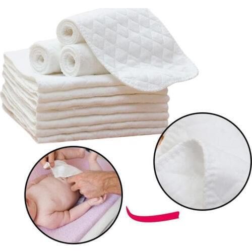 10 Pcs/Lot Nappy Liners Baby Cloth Diaper Inserts Reusable Cotton Nappies for Newborn Infant Toddler Washable Diapers