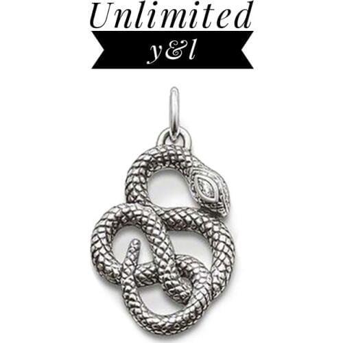 Winding Snake Pendants Fashion DIY Jewelry Thomas Style Punk Silver Necklace Accessories for Women Men Gifts