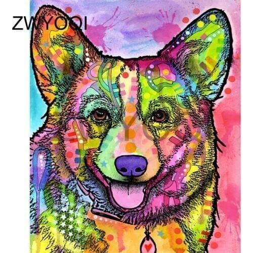 Full Square Diamond mosaic Wolf dog animal Full Round Diamond embroidery Cross stitch Wolf dog 5D DIY Diamond painting Wolf dog