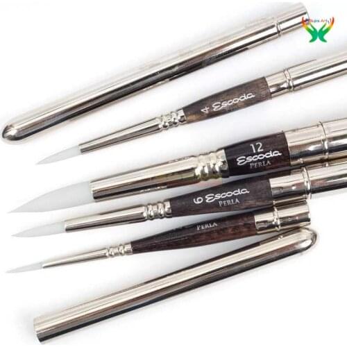 Spanish Escoda Perla Brush Pearl White Torrey Nylon Fool Watercolor Master Professional Painting Pen with delicate strokes