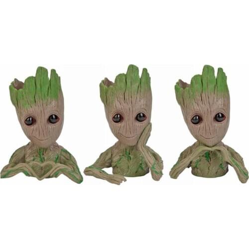 PVC Creative Cute Action Figures Baby Flowerpot Hero Model Vessel Toy Pen Pot Holder Box Gifts for Kids