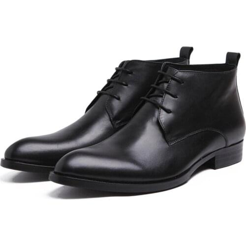 Luxury Chelsea Boots Genuine Leather Mens Suede Ankle Boots Lace Up Fashion Pointed Soft Casual Black Shoes Basic Boots Men