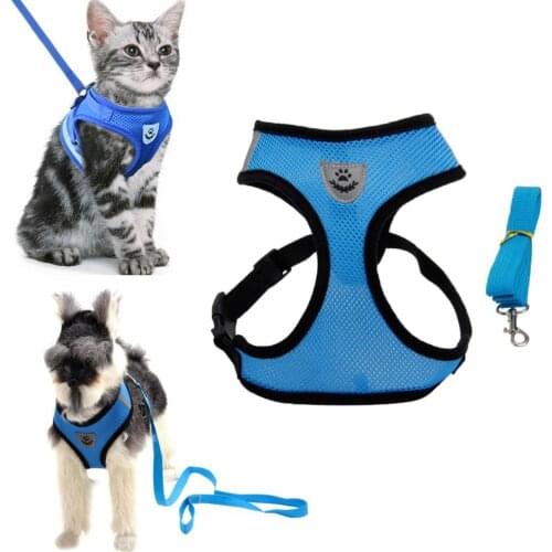 Dog Harness Breathable Pet Harness Vest Adjustable Outdoor Reflective Harness