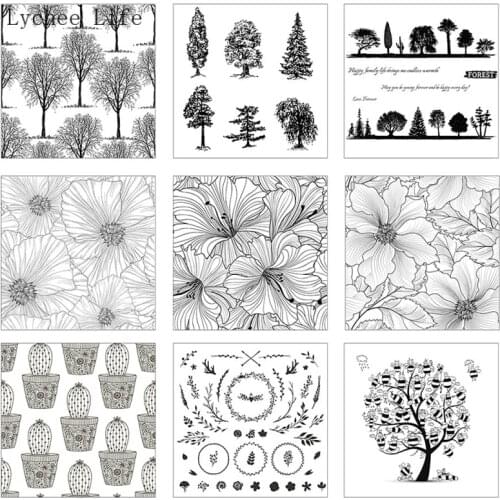 Lychee Life Bee Tree Silicone Stamp Sheets For Scrapbooking Cards Art Polymer Clay Craft Supplies Kits DIY Home Decoration