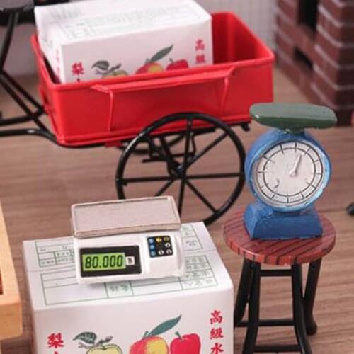 1/12 Scale Miniature Dollhouse Electronic Balance Play Kitchen Vegetable Mini Food for Doll Accessories Toy