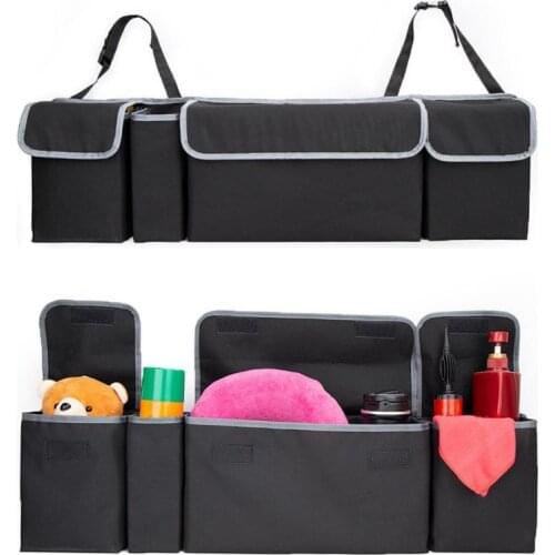 SUV Car Rear Seat Storage Bag Car Seat Back Oxford Cloth Hanging Bag Car Seat Back Protection Cover Trunk Accessory Storage Bag