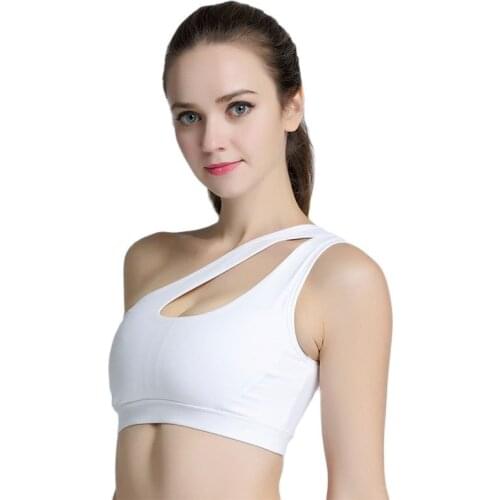 High Impact Sports Women Bras One Shoulder Sexy Lingerie Seamless Push Up Bralettes Female Fitness Running Gym Yoga Crop Tops