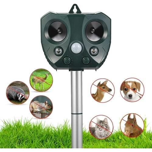 2020 Solar Powered Ultrasonic Outdoor Animal Repeller Waterproof Motion Sensor Dog Cat Rat Bird Animal Bat Squirrel Pest Control