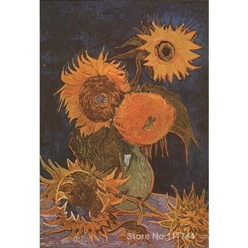 Oil reproduction Still Life Vase with Five Sunflowers by Vincent Van Gogh Canvas Painting Hand painted High quality