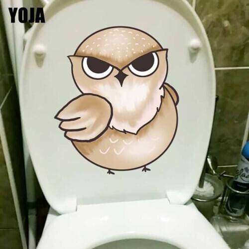 YOJA 18.2X21.3CM Mural Cartoon Owl Baby Toilet Seat Decal Wall Sticker Home Decor T5-0499