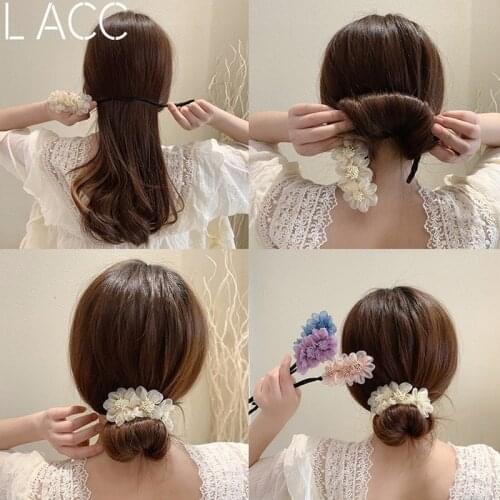 Maruko head Korean-style hairpin lazy head jewelry simple fluffy tie hair ornaments flower bud hair circle artifact hairpin