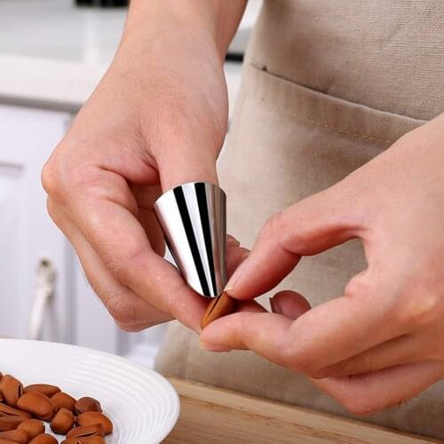 Finger Guard Protector Knife Cut Finger Hand Protection Tool Stainless Steel Nut Beans Garlic Peeler Opener Kitchen Gadgets