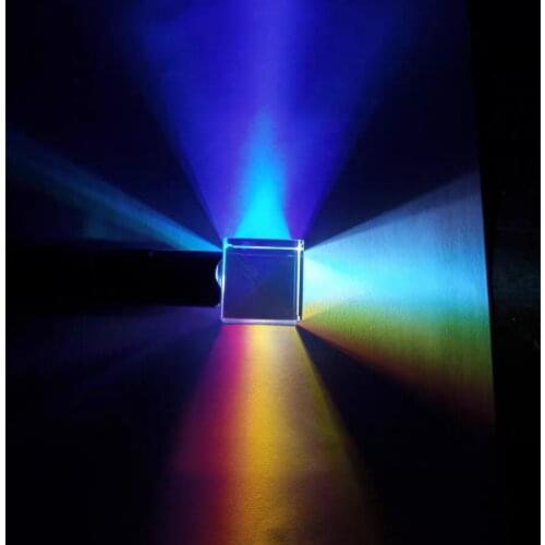 15MM Cube Prism Cross Dichroic Mirror Combiner Splitter Decor Transparent Optical Glass Class Stained Glass Six-sided Glass