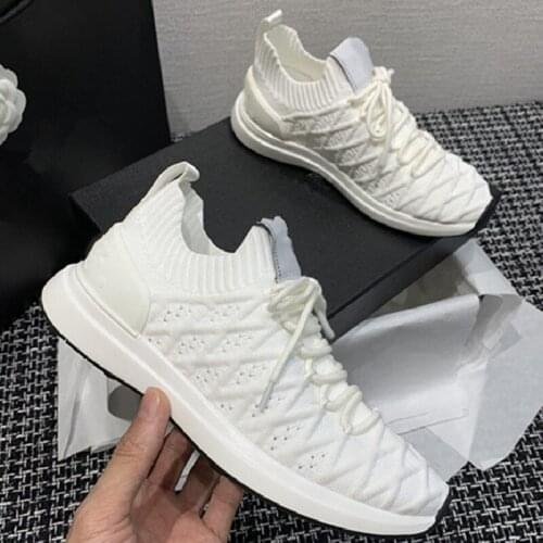 Woman Shoes Breathable Women Sneakers Fashion Lace Up Knitted socks shoes Comfortabkle Walking Running Shoes For Women Loafers